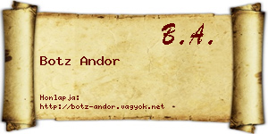 Botz Andor névjegykártya